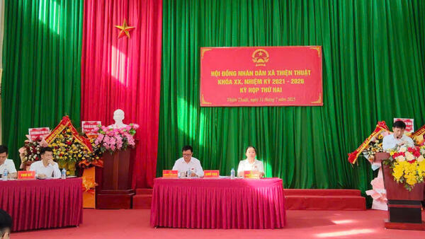 Kỳ họp thư hai Hội đồng nhân dân xã Thiện Thuật khóa XX, nhiemj kỳ 2021-2026